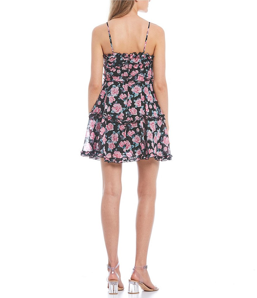 B. Darlin Sleeveless Floral-Printed Ruffle-Tier Dress