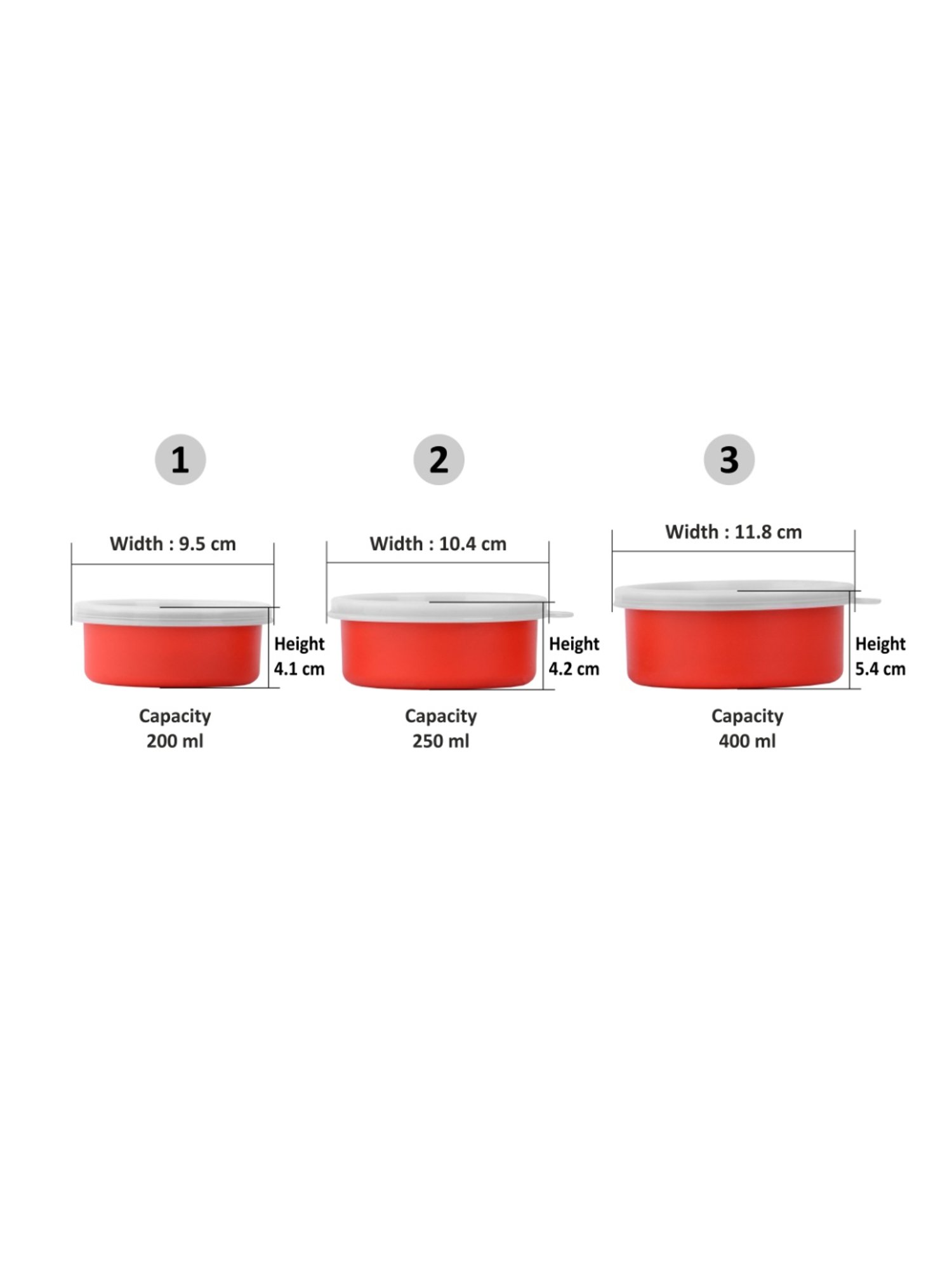 Borosil Grey Stainless Steel Lunch Box - Set of 4