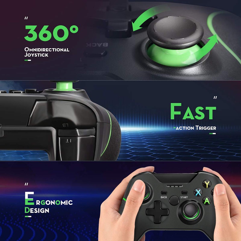 Wireless Controller Enhanced Gamepad For Xbox One/ One S/ One X/ One Elite/ PS3/ Windows 10 | Dual Vibration