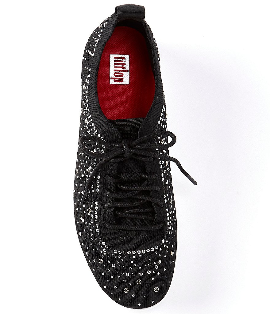 FitFlop Rally Ombre Crystal Embellished Lace-Up Sneakers