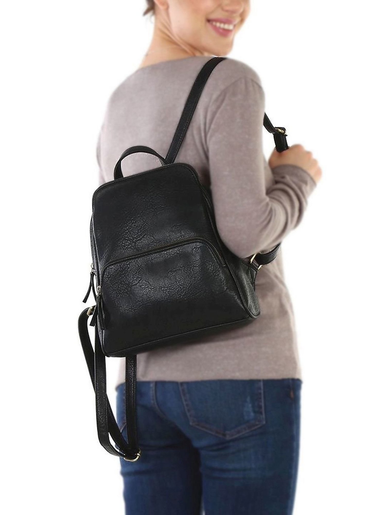 Mona B Black Small Backpack