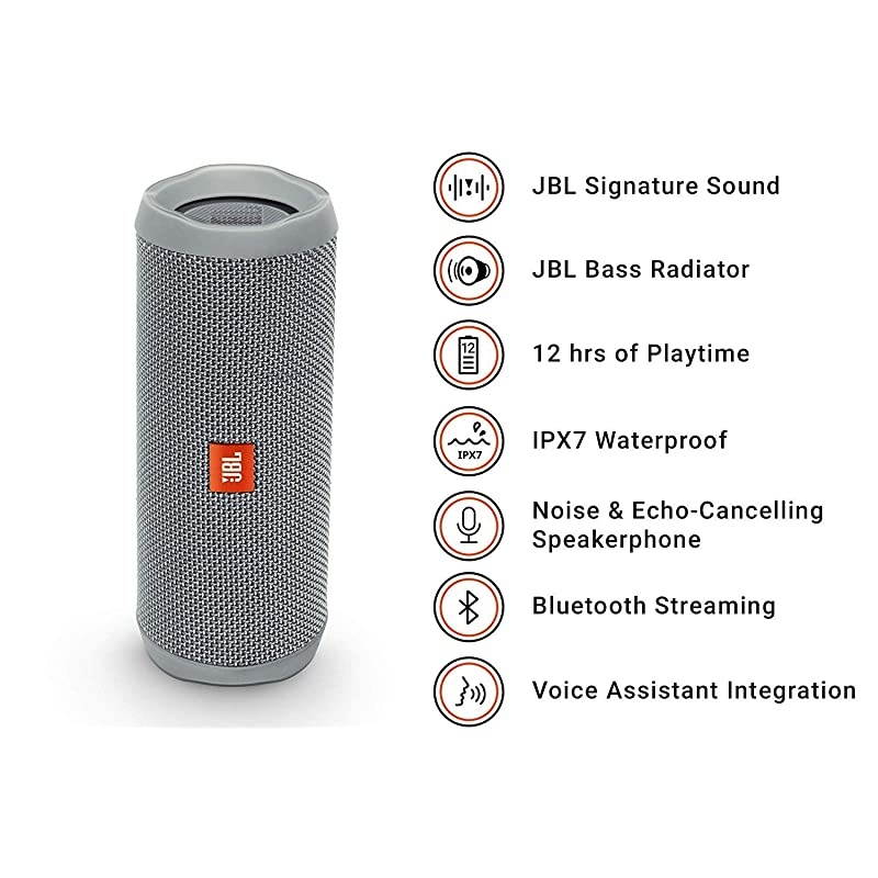Flip 4 Waterproof Portable Bluetooth Speaker Grey