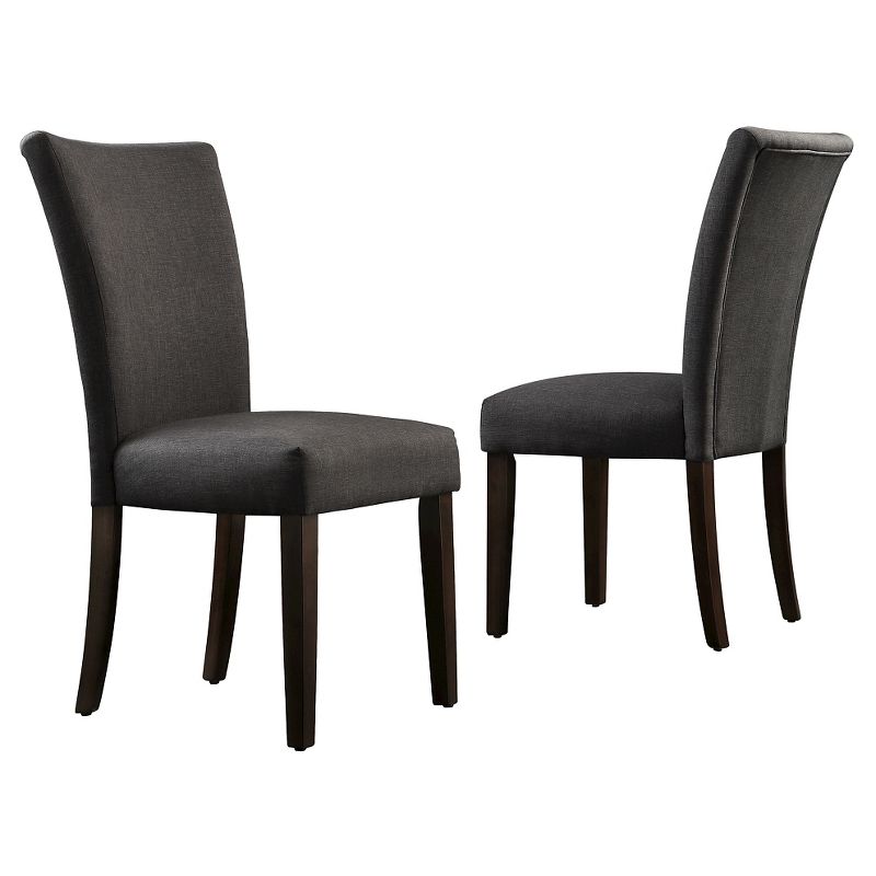 Set of 2 Quinby Parson Dining Chair Wood Charcoal - Inspire Q