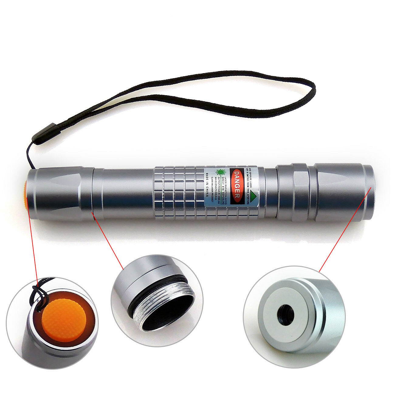 20Miles 1mW 532nm Green Laser Pointer Lazer Pen Beam Light +2*18650*Dual Charger