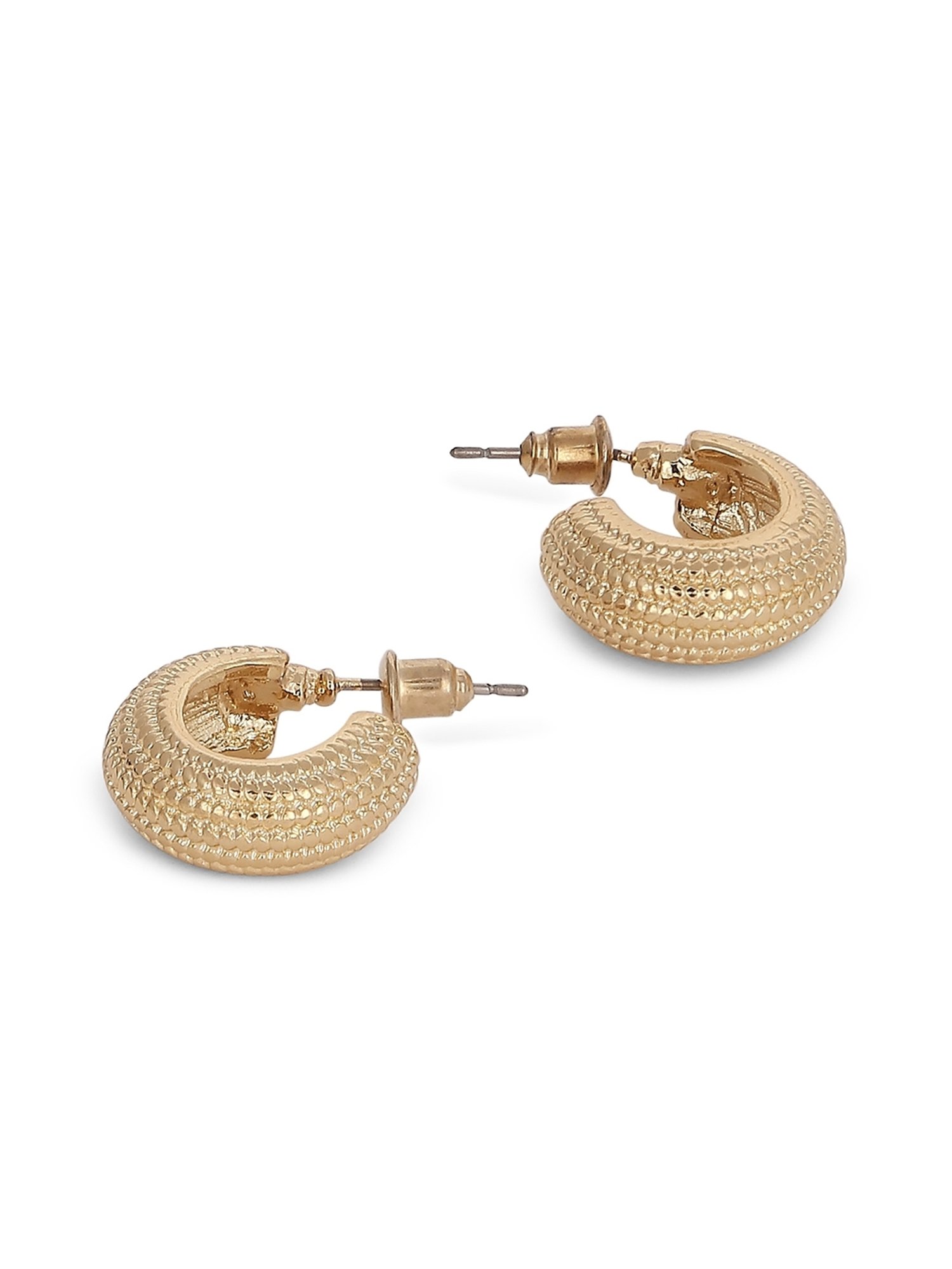 Lilly & Sparkle Gold-Toned Mix Featured Hoop Earrings - Set of 6