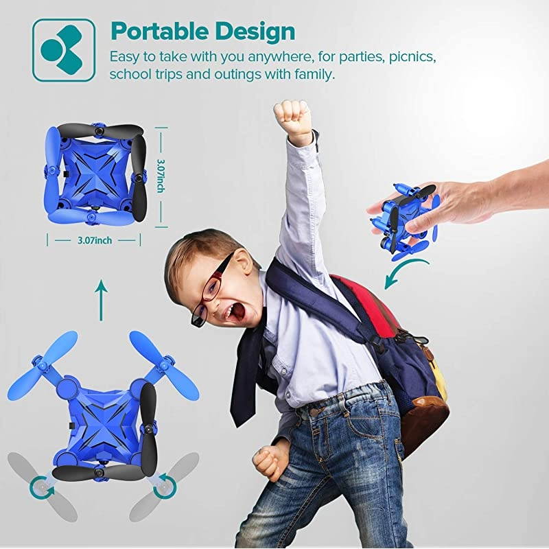 Mini Drone for Kids Scouter Foldable Beginner drone with Altitude Hold3D FlipsSelfRotatingHeadless ModeOneKey TakeOff amp LandingOneKey ReturnSpeed Adjustment2 Charge Ways