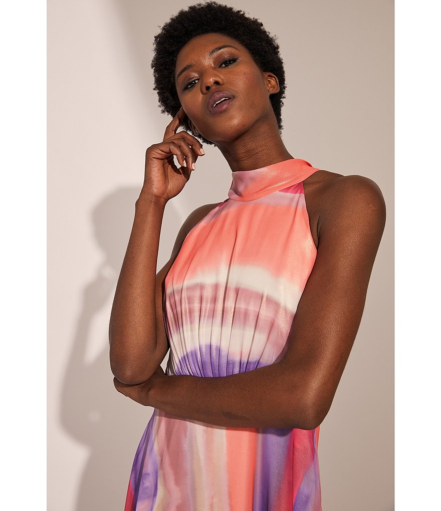 White Boho Stripes & Floral Print Floor Length Tank Dress