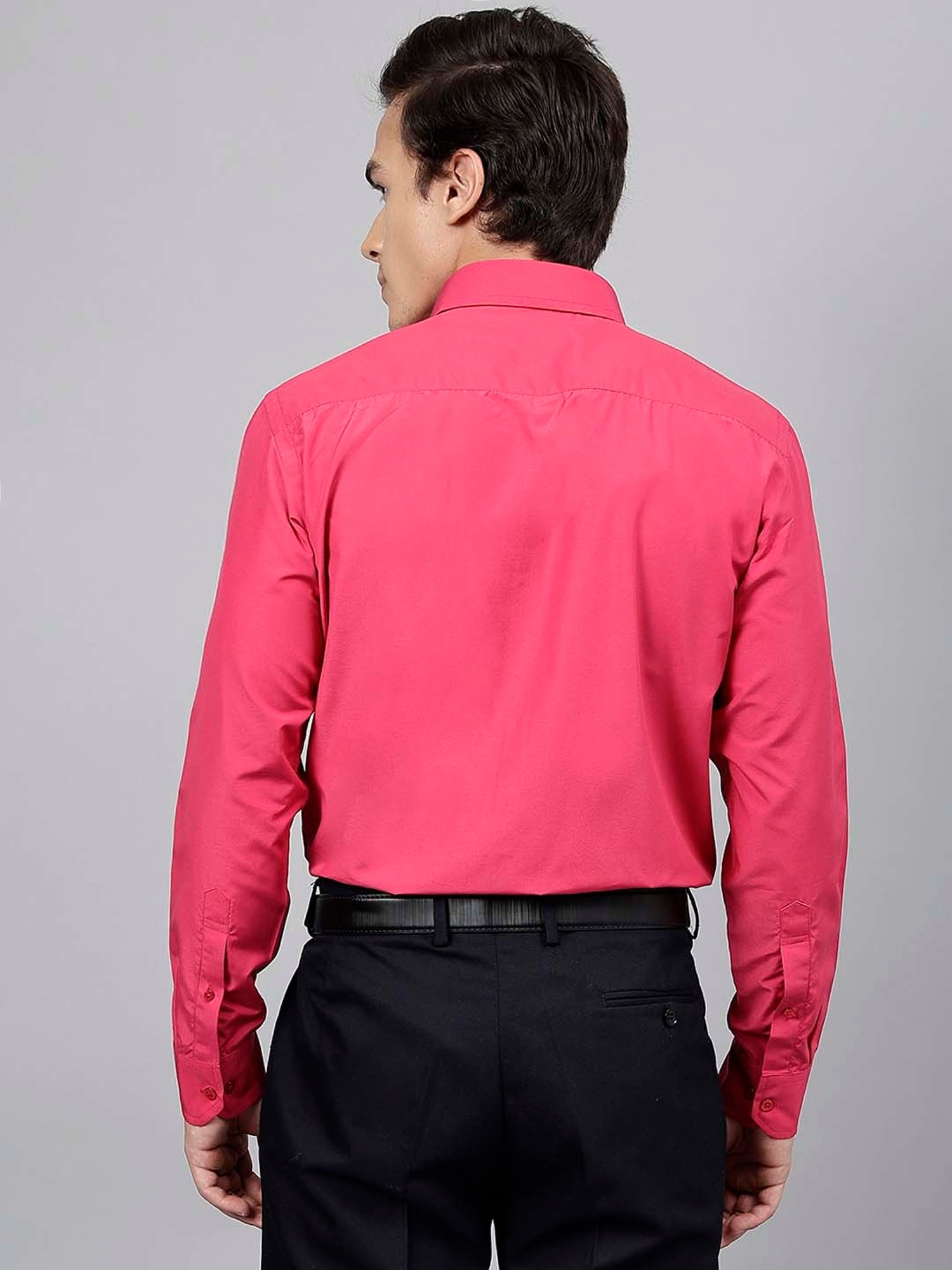 English Navy Magenta Slim Fit Shirt