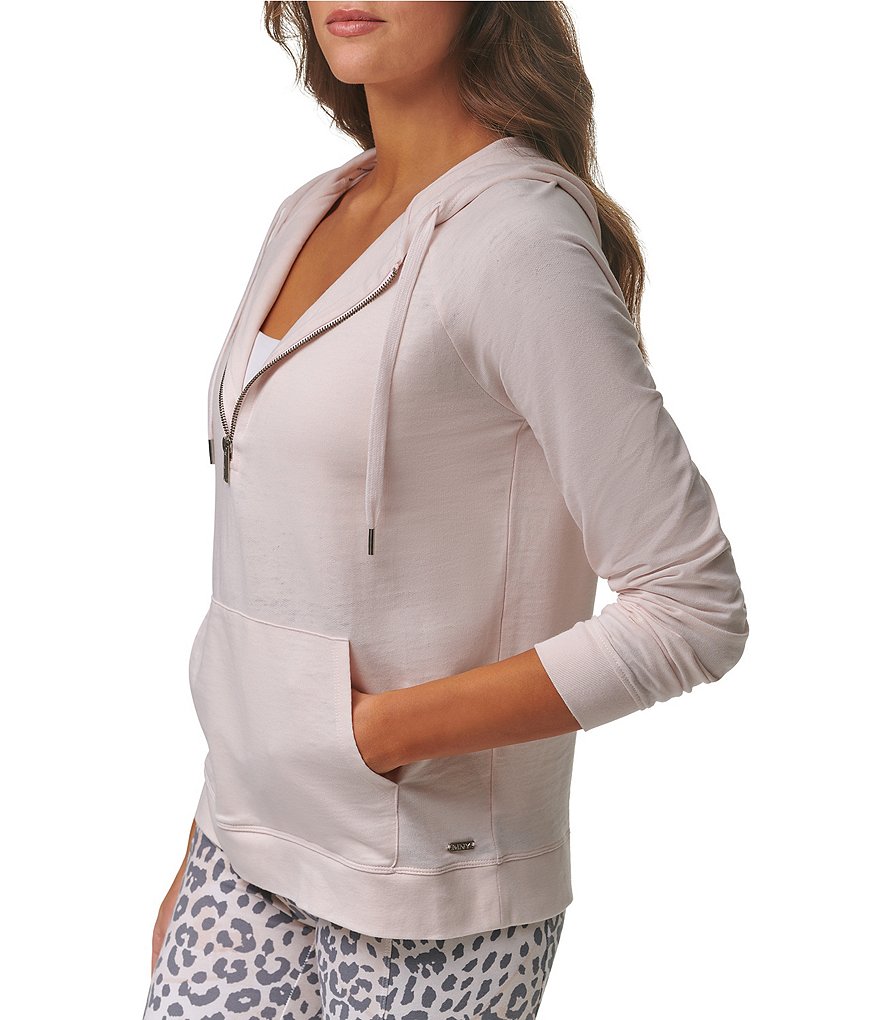 Splendid Knit Zip Up Drawstring Hoodie