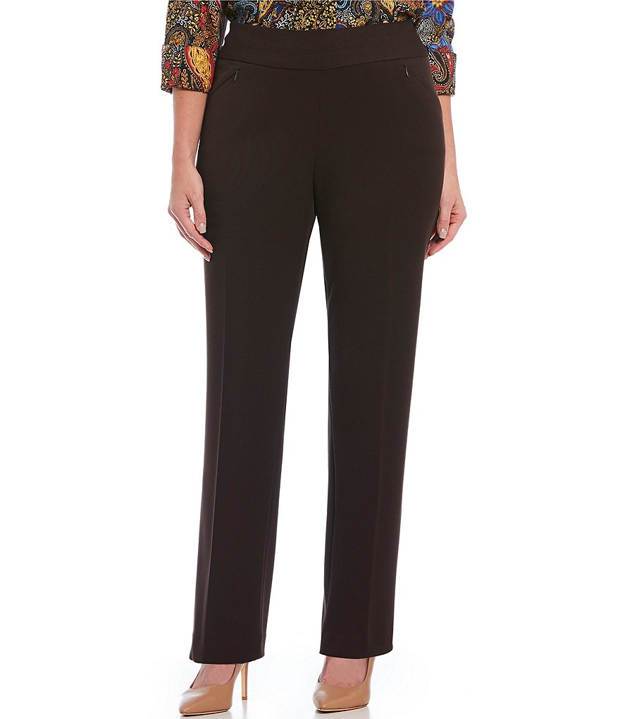 Investments Plus Size the PARK AVE fit Pull-On Straight Leg Pant with Pockets