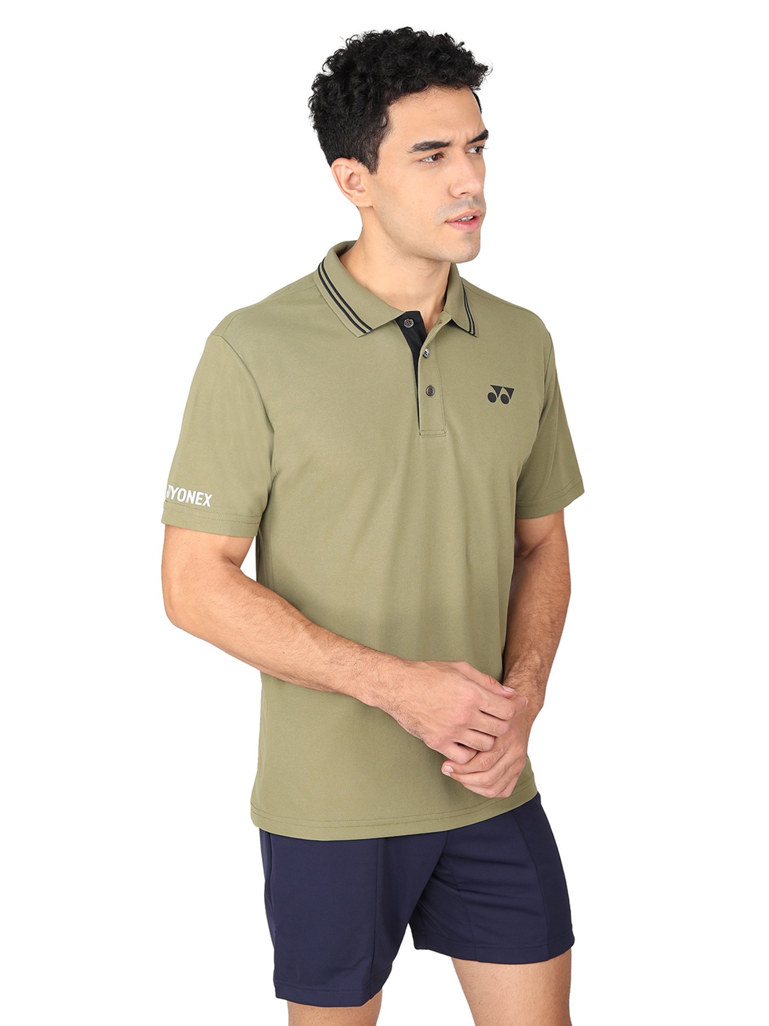 Yonex Capulet Olive Regular Fit Badminton Polo T-Shirt