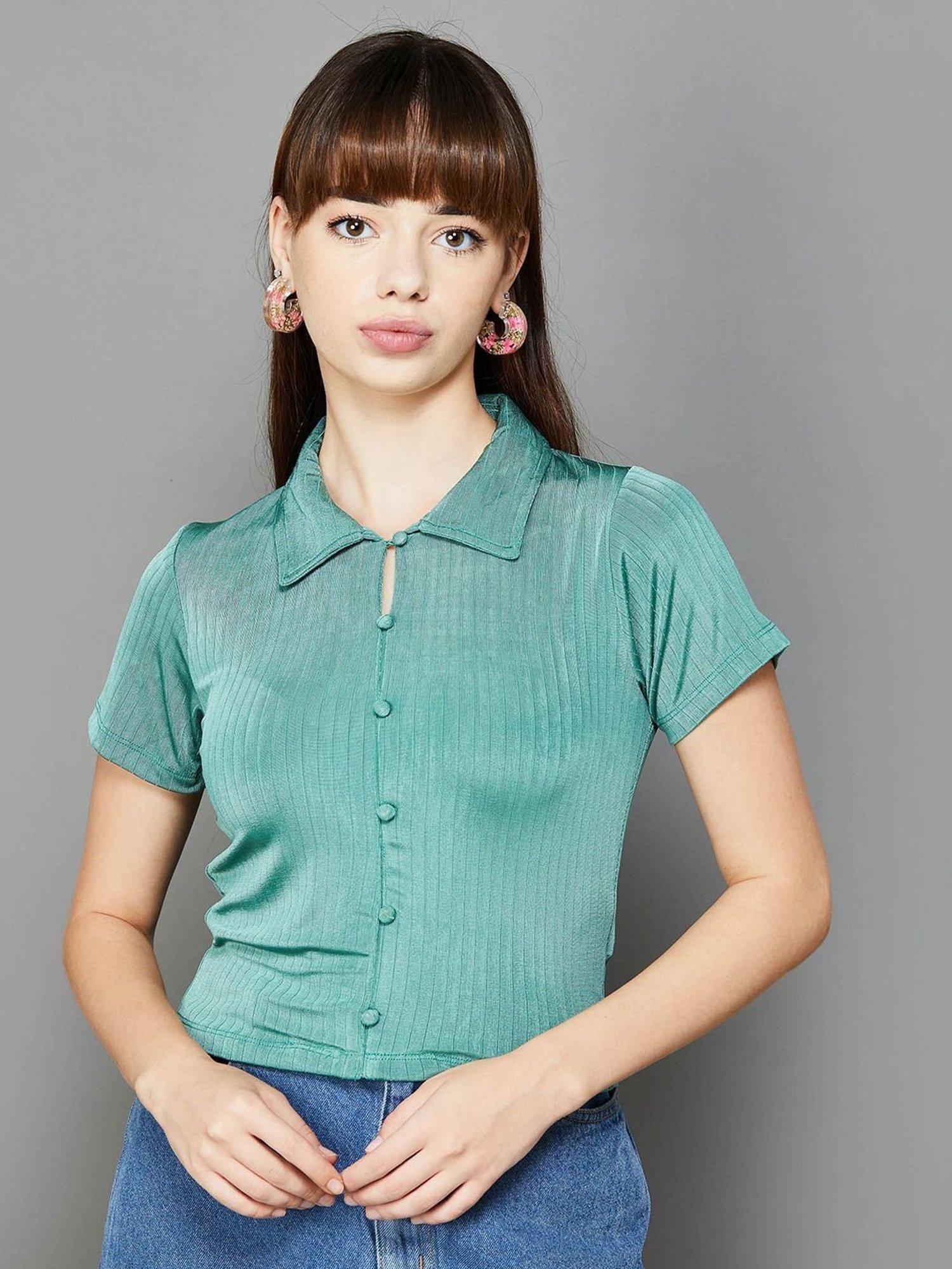 Ginger by Lifestyle Green Regular Fit Top