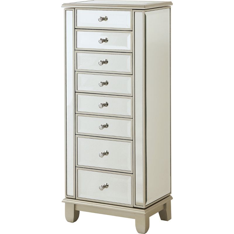 Monroe 2 Door 7 Drawer Jewelry Chest Champagne - Treasure Trove Accents