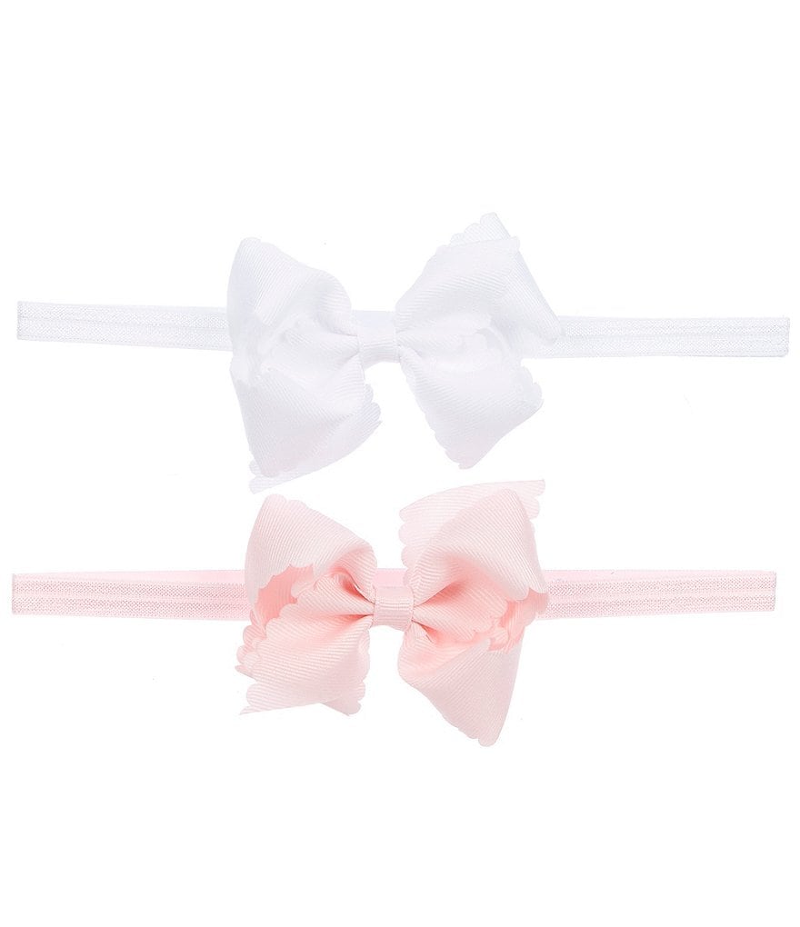 Starting Out Baby Girls Double-Bow Ribbed Headwrap