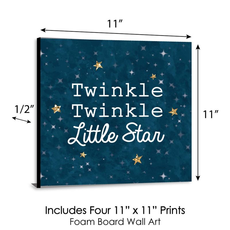 Big Dot of Happiness Twinkle Twinkle Little Star - Kids Room, Nursery & Home Decor - 11 x 11 inches Nursery Wall Art - Set of 4 Prints for baby's room