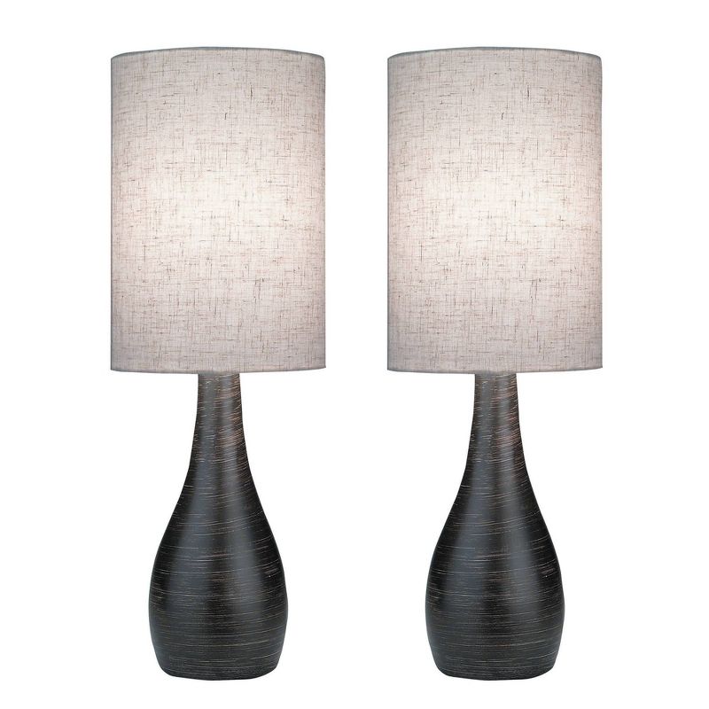 2pk Quatro Table Lamp Brushed Dark Bronze - Lite Source