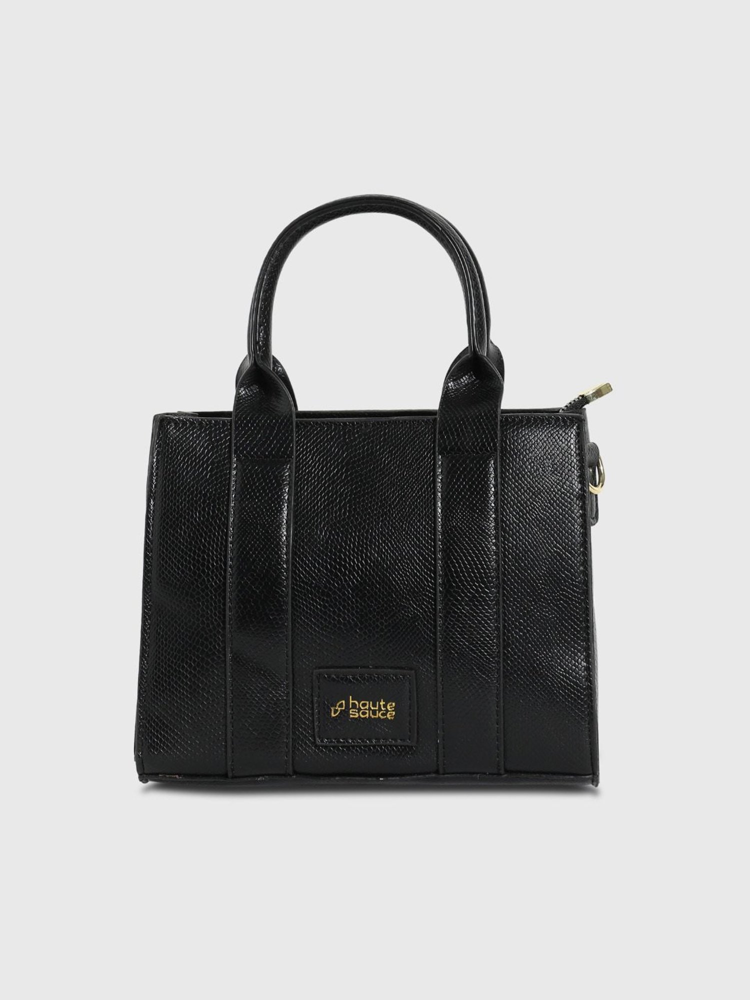 Tohl Avon Black Solid Medium Handbag
