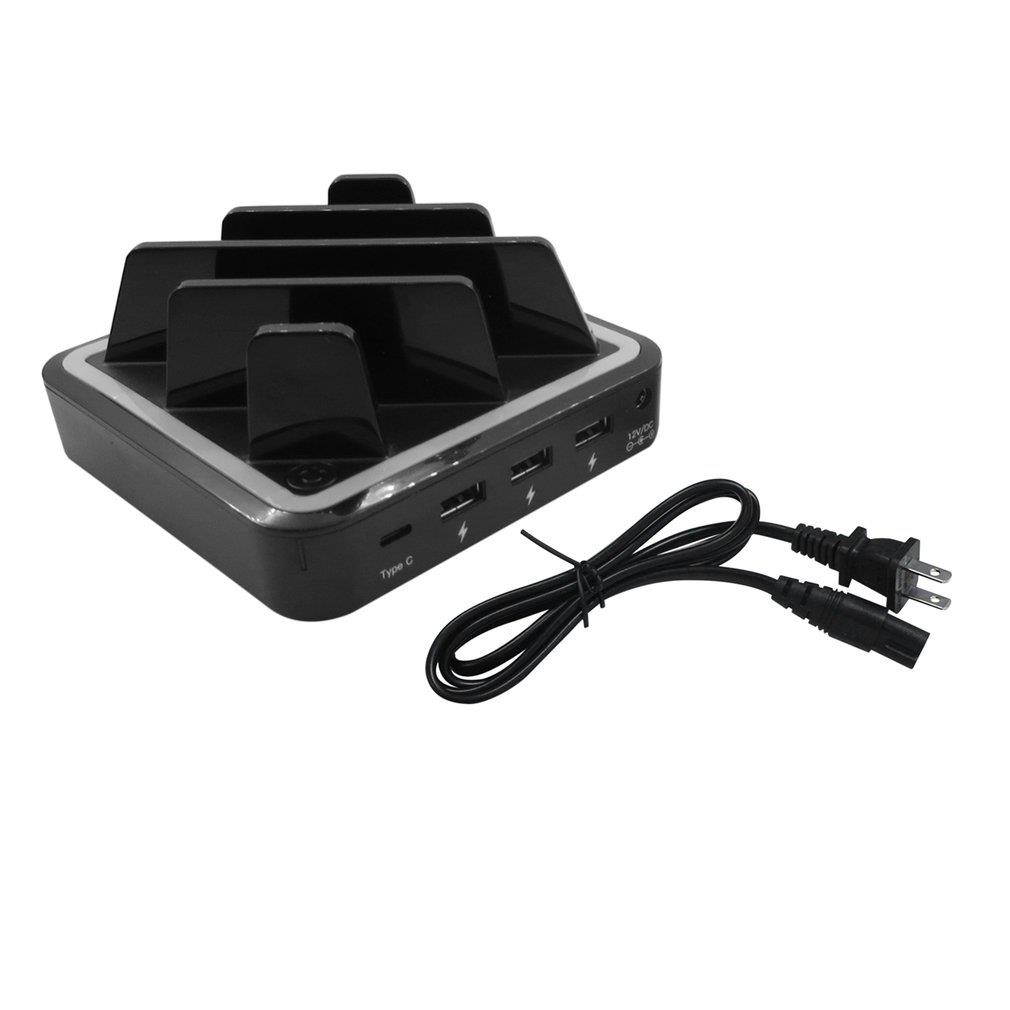 S400 Type-C 4 Port Charging Station Wireless Fast Charge for Phone & Tablet