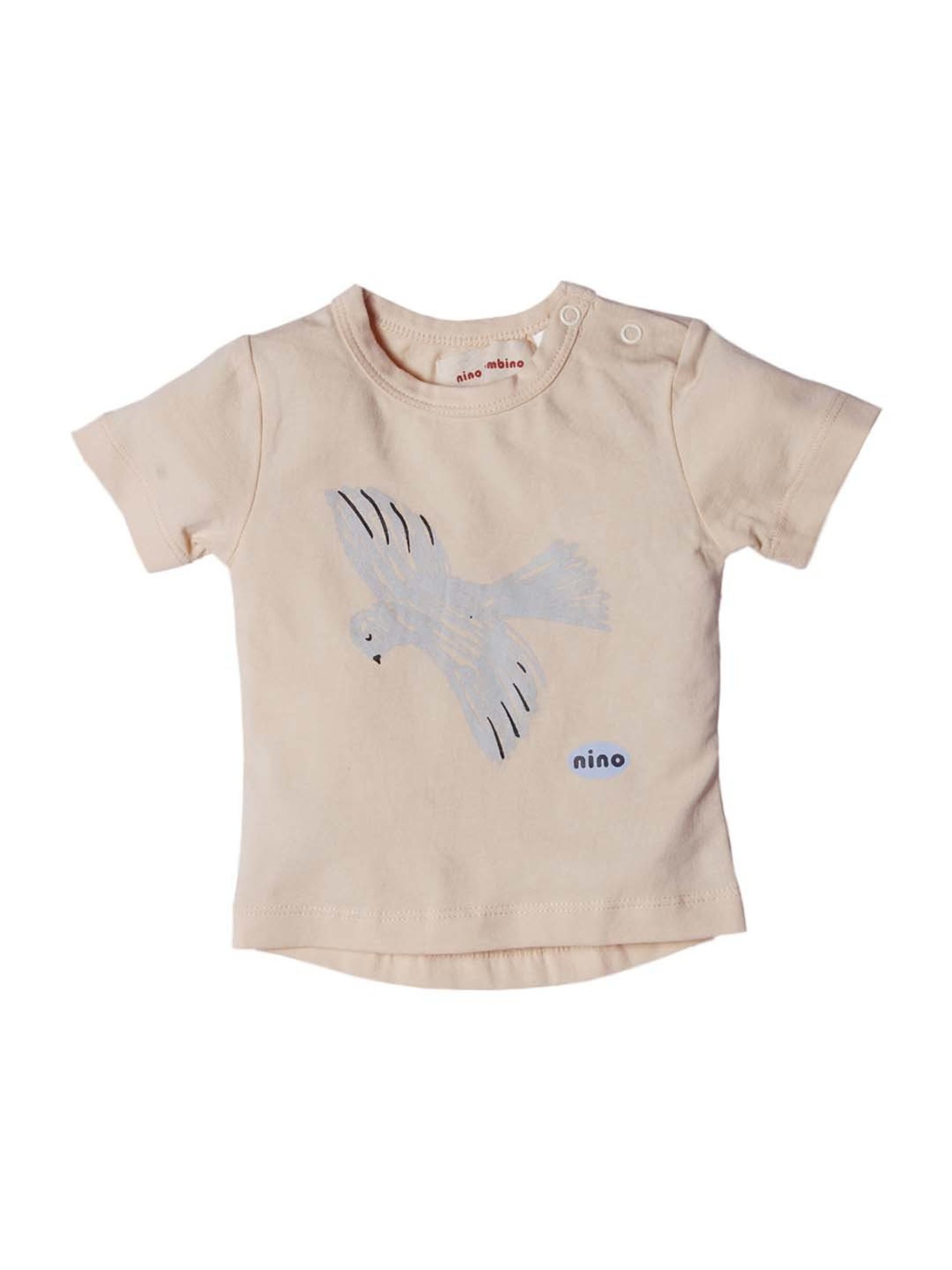 Nino Bambino Kids Peach & Blue Cotton Printed T-Shirt