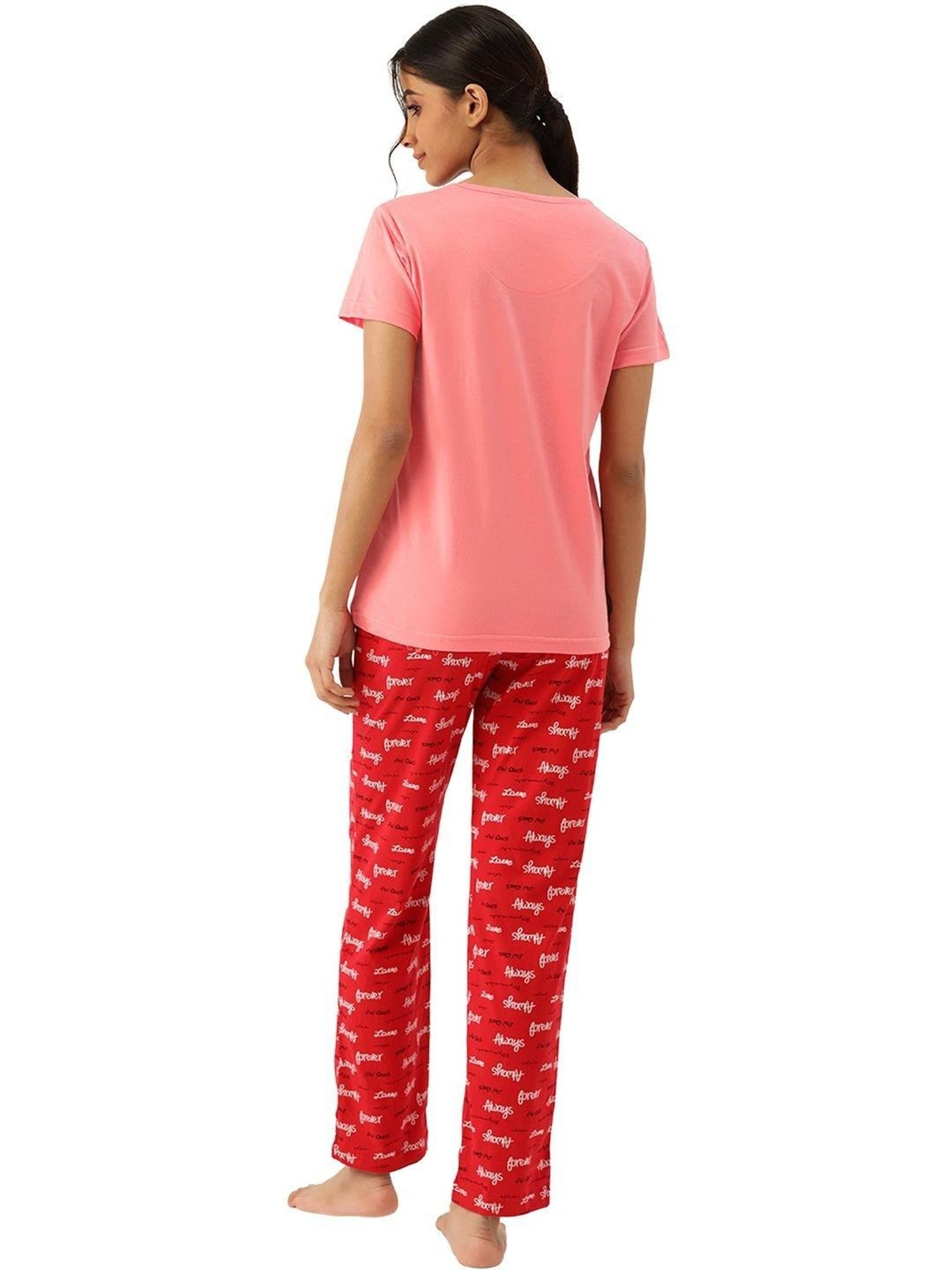 Nite Flite Peach Graphic Print Pajama Set