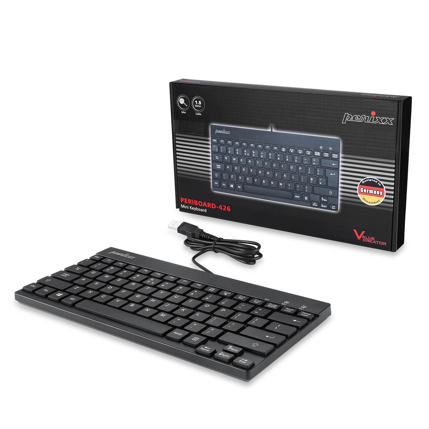 Perixx PERIBOARD-426 Wired Mini Low Profile Keyboard