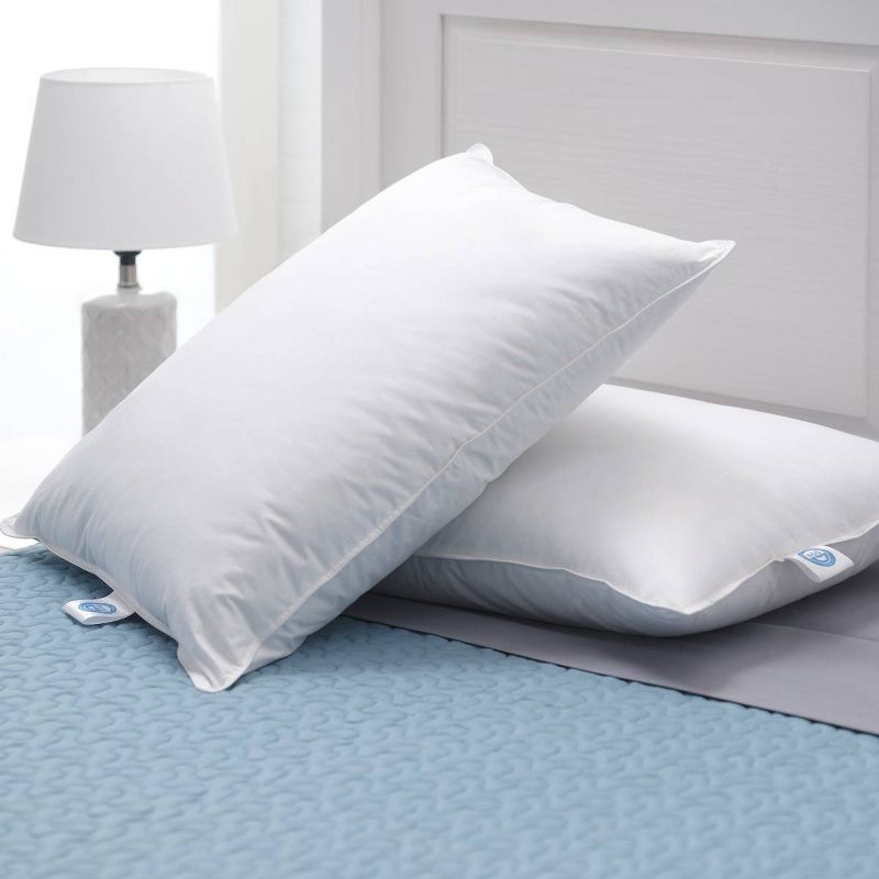 Downlite Soft White Goose Down Hypoallergenic Pillow &ndash; Perfect for Stomach Sleepers Standard