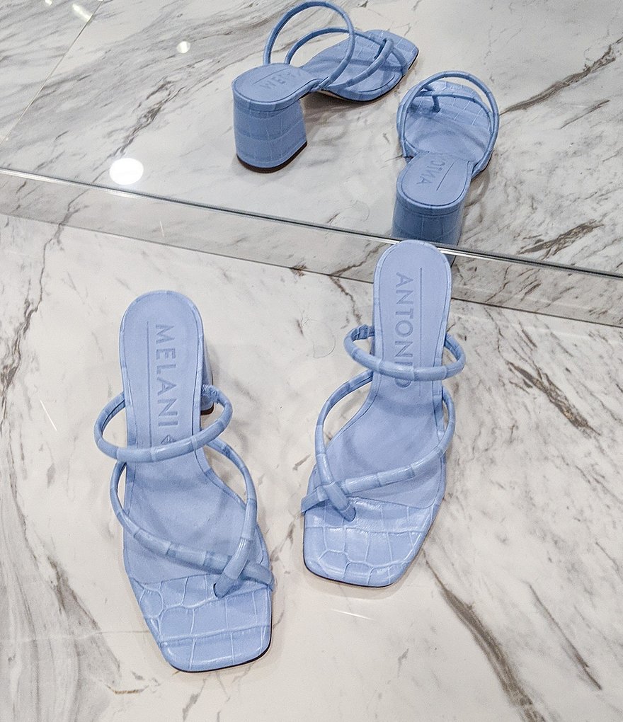 Antonio Melani Rexxza Croco Printed Leather Dress Mules