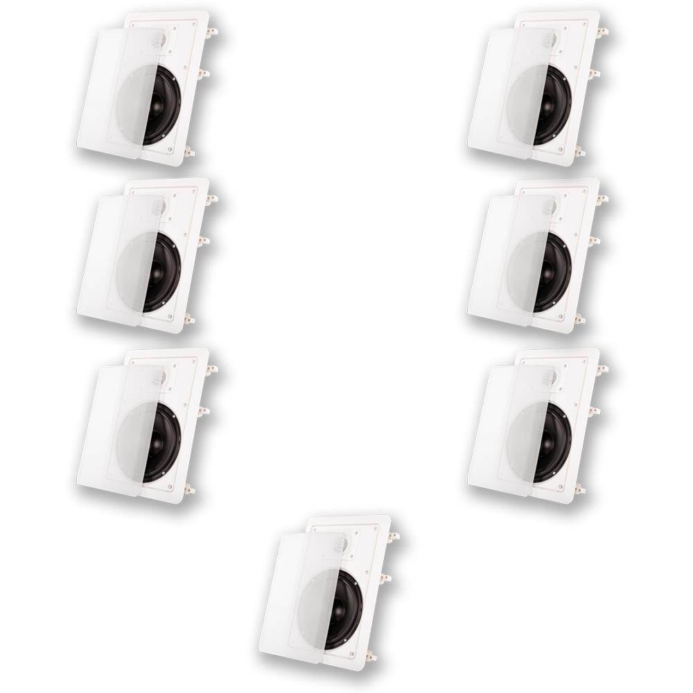 Acoustic Audio MT6 Flush Mount In Wall Speakers with 6.5" Woofers 7 Pack