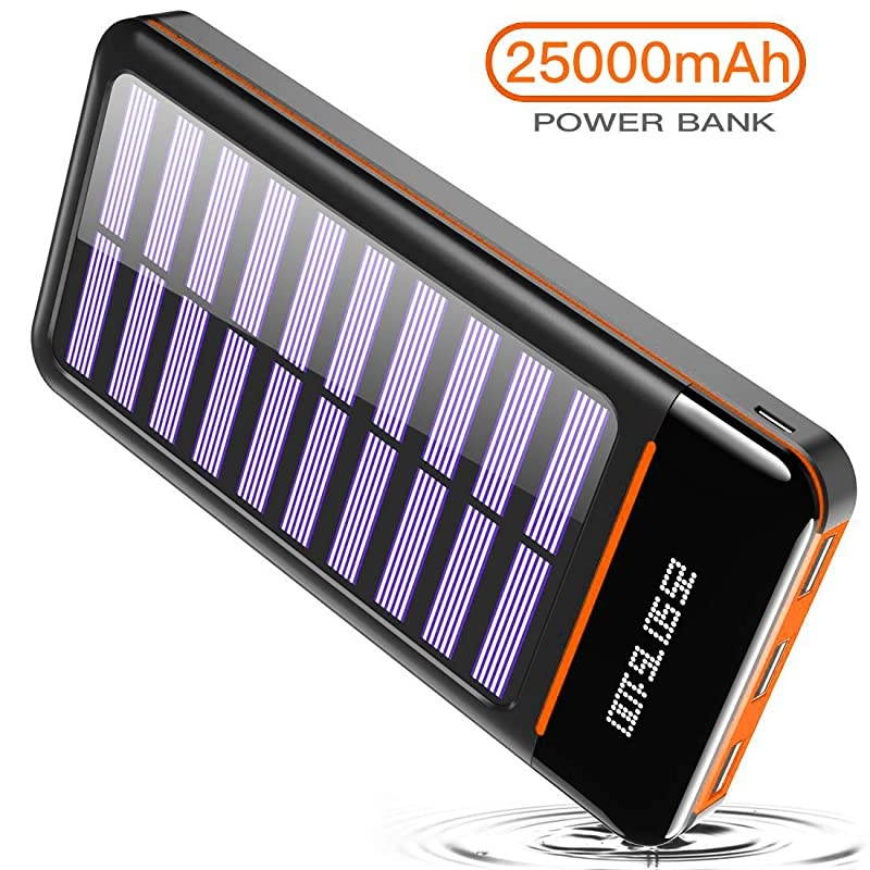 Power Bank 25000mAh Portable Charger Battery High Capacity with Digital Display LCD Screen 3 USB Output amp 2 Input Compatible Smartphone Tablet and More