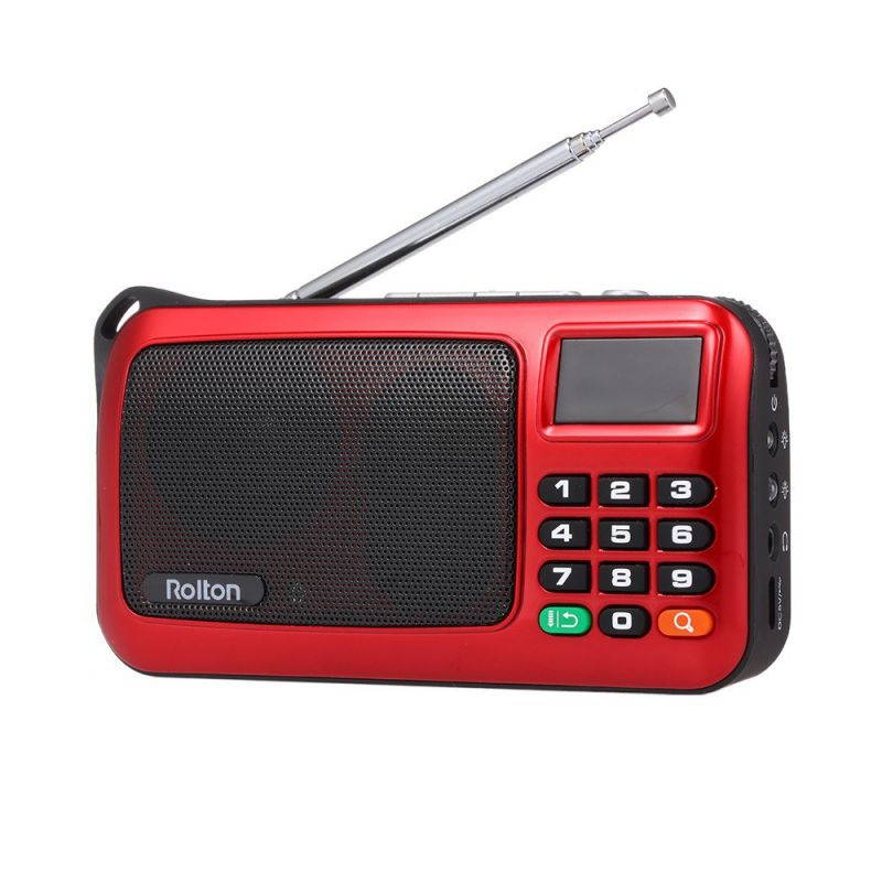 Rolton W405 FM Digital Radio Portable USB Wired Computer Speaker HiFi Stereo Receiver w/ Flashlight LED Display Support TF Music Play