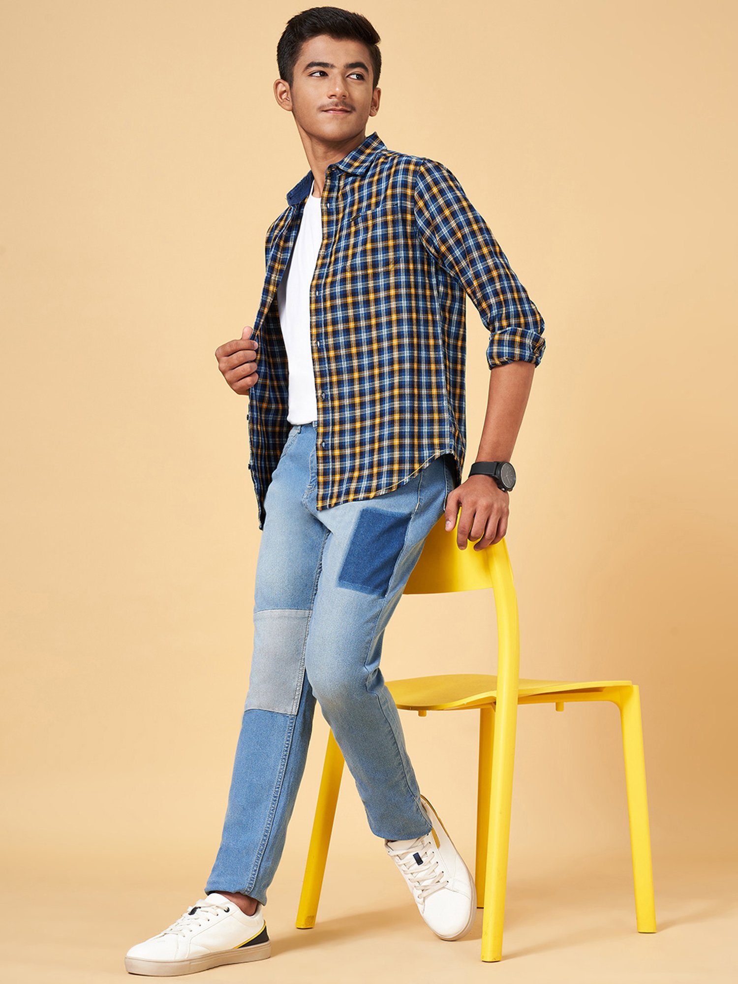 Coolsters by Pantaloons Kids Navy Checks Full Sleeves Shirt