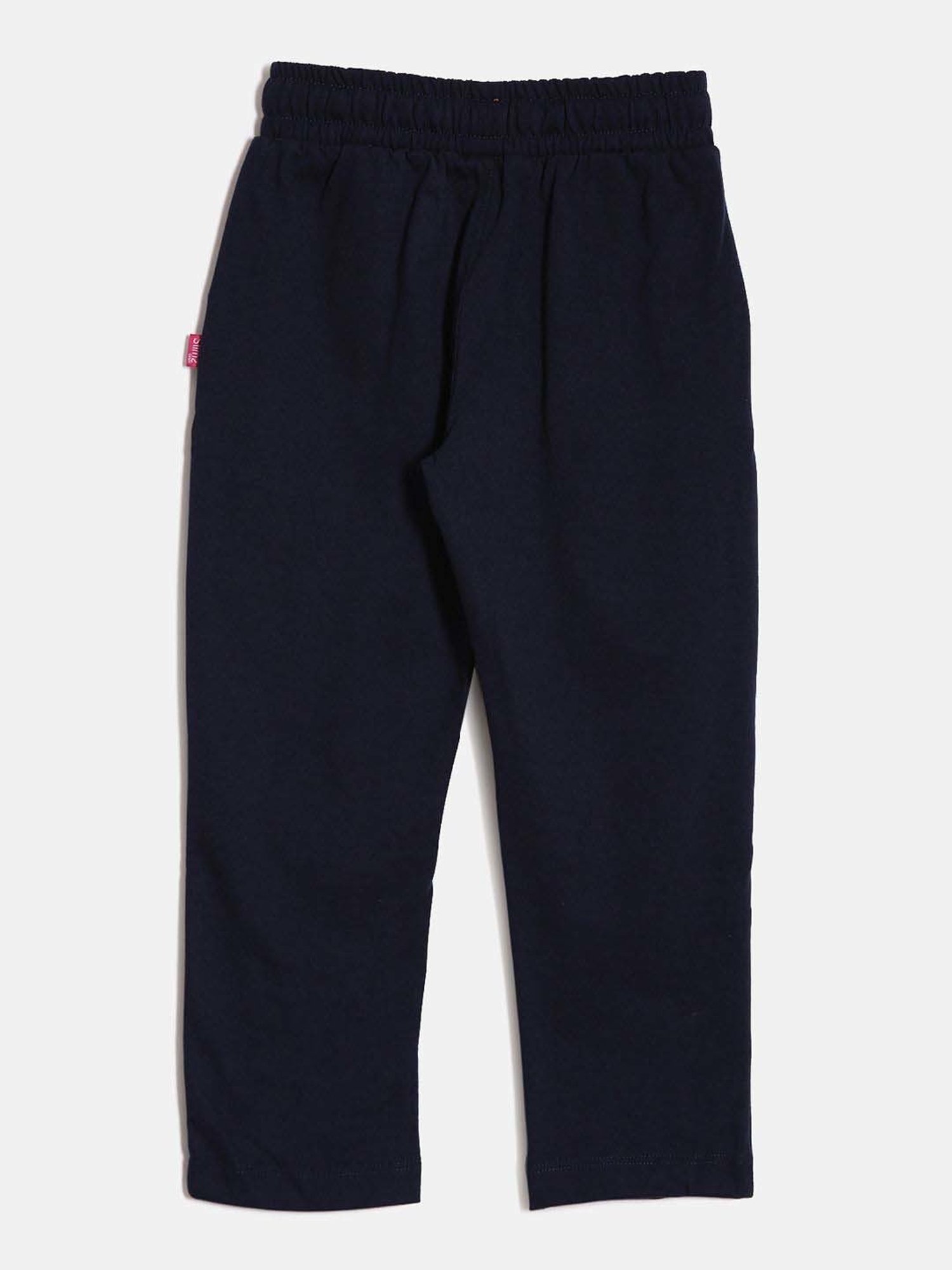 Dixcy Slimz Kids Navy & White Cotton Printed Trackpants