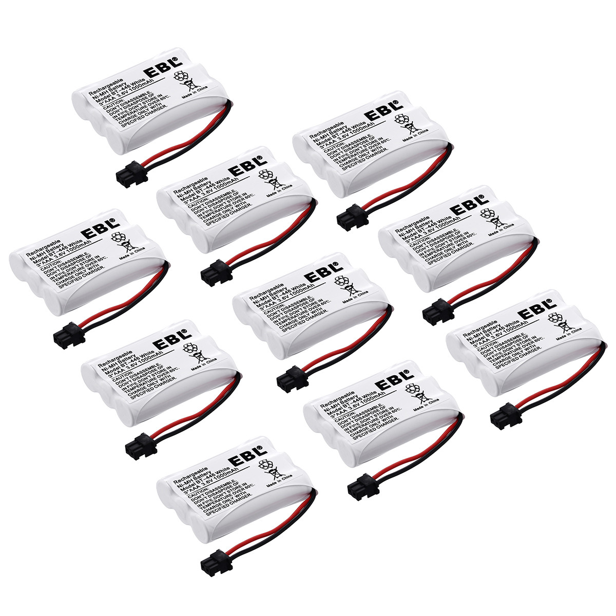 EBL 3 Pack 1000mAh 3.6V Ni-MH Battery for Uniden BT-446 BT446, BP-446 BP446, BT-1005 BT1005, TRU8885, TRU8885-2 Cordless Phone Batteries