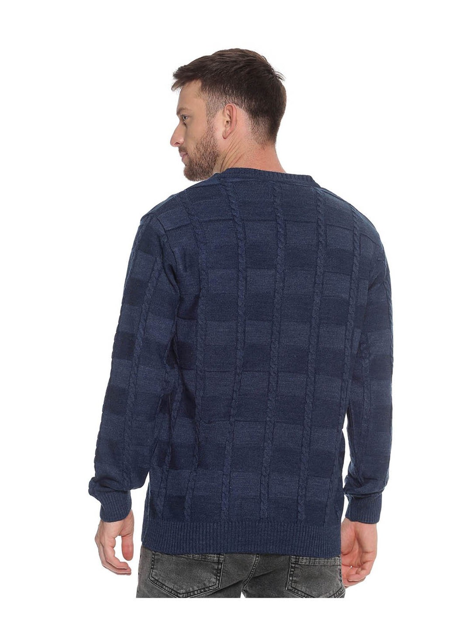 Venitian- Forbidden Clothing Indigo Self Design Sweater