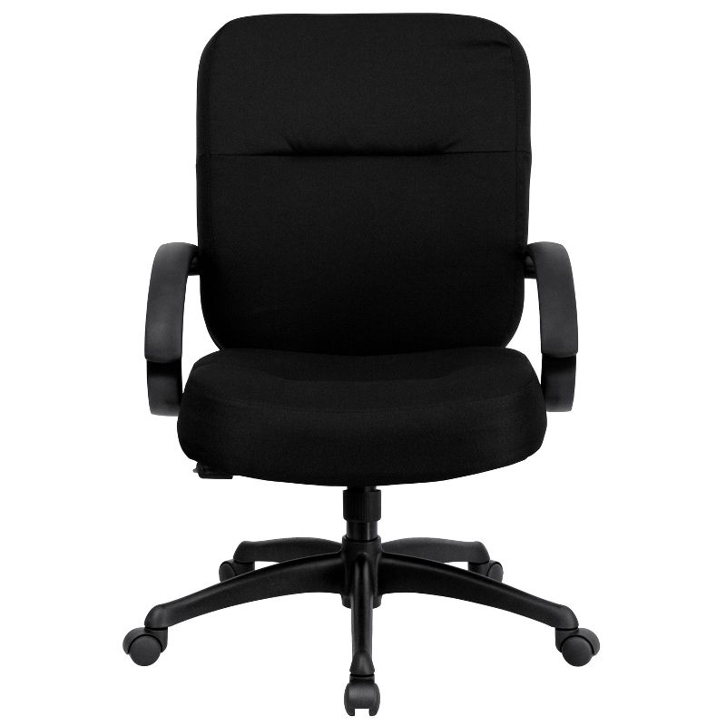 Emma and Oliver 400 lb. Big & Tall Black Fabric Executive Ergonomic Office Chair with Arms