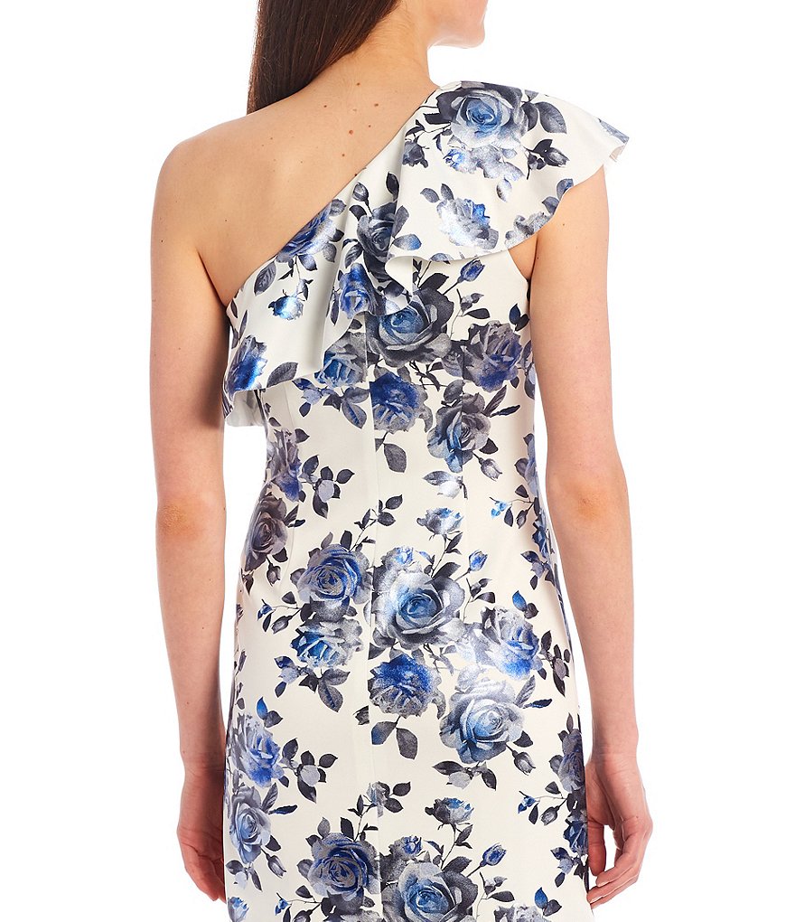 Marina Sequin Lace Round Neck 3/4 Sleeve Sheath Dress