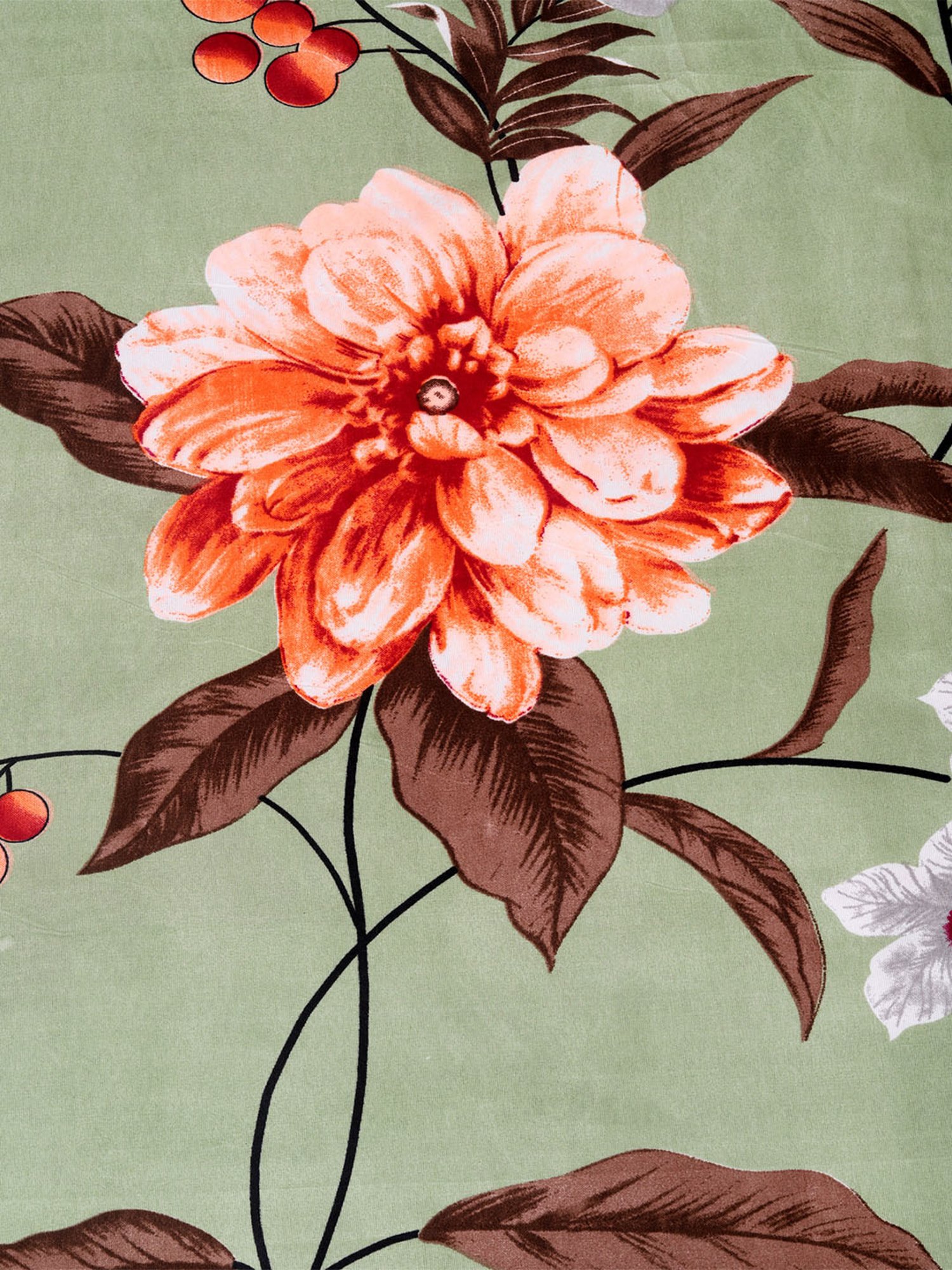 Romee Green Microfibre Floral Bed Sheets