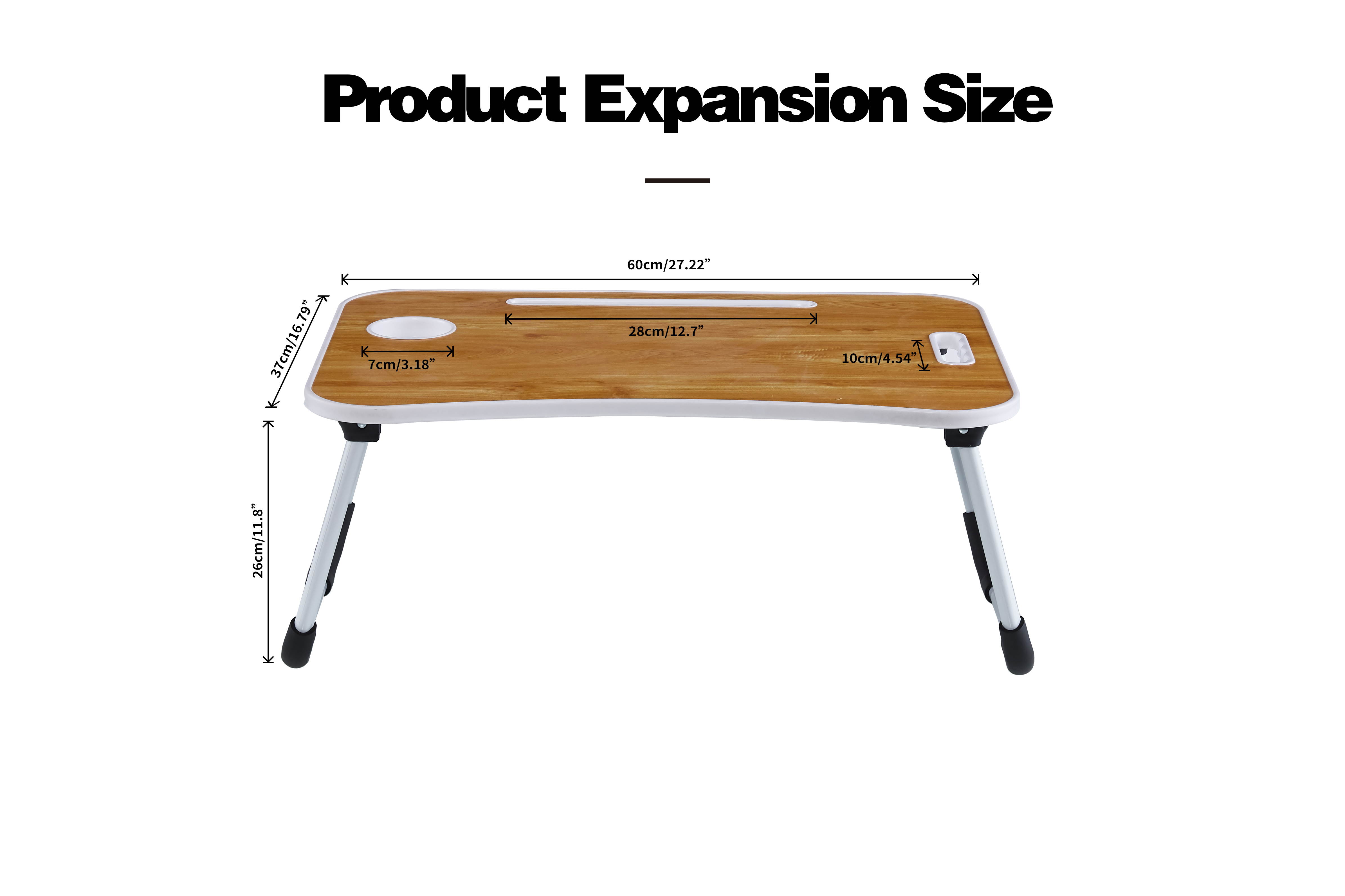 Laptop Desk,  Portable Laptop Bed Tray Table Notebook Stand Reading Holder with Foldable Legs & Cup Slot for Eating Breakfast, Reading Book, Watching Movie on Bed/Couch/Sofa