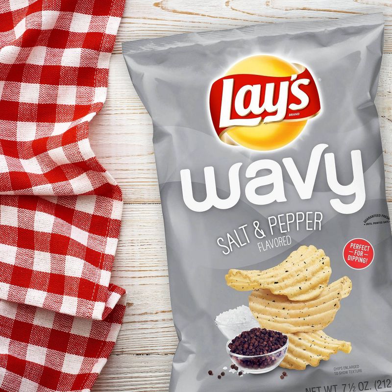 Lays Wavy Salt and Pepper Potato Chips- 7.5oz