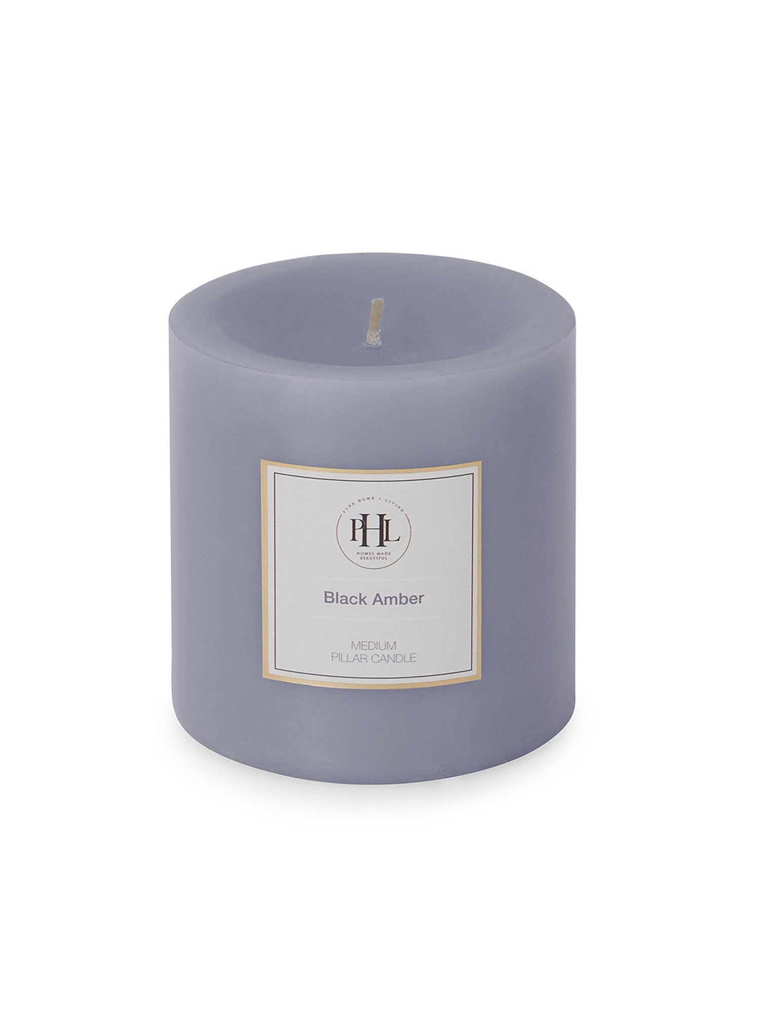 Pure Home and Living Purple Black Amber Pillar Candle
