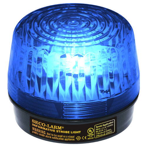 Seco-Larm Enforcer LED Strobe Light with Built-In Programmable Siren, Blue (SL-1301-SAQ/B)