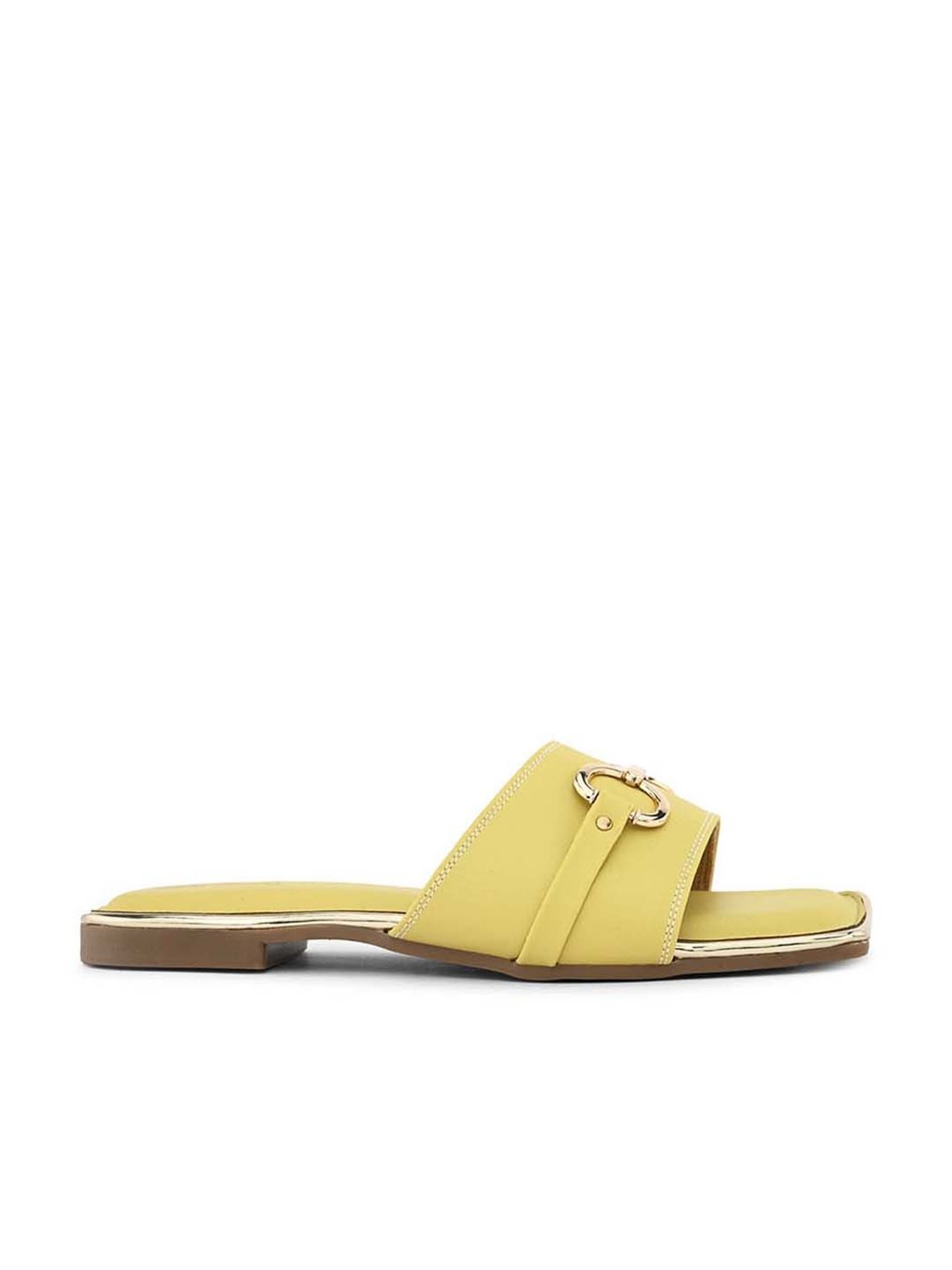 Pelle Albero Women's Yellow Casual Sandals