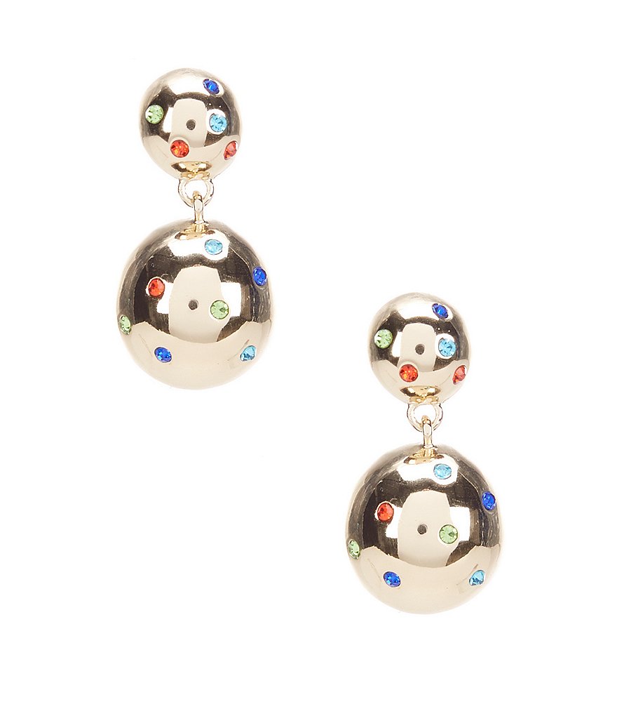 Stone Double Drop Earrings