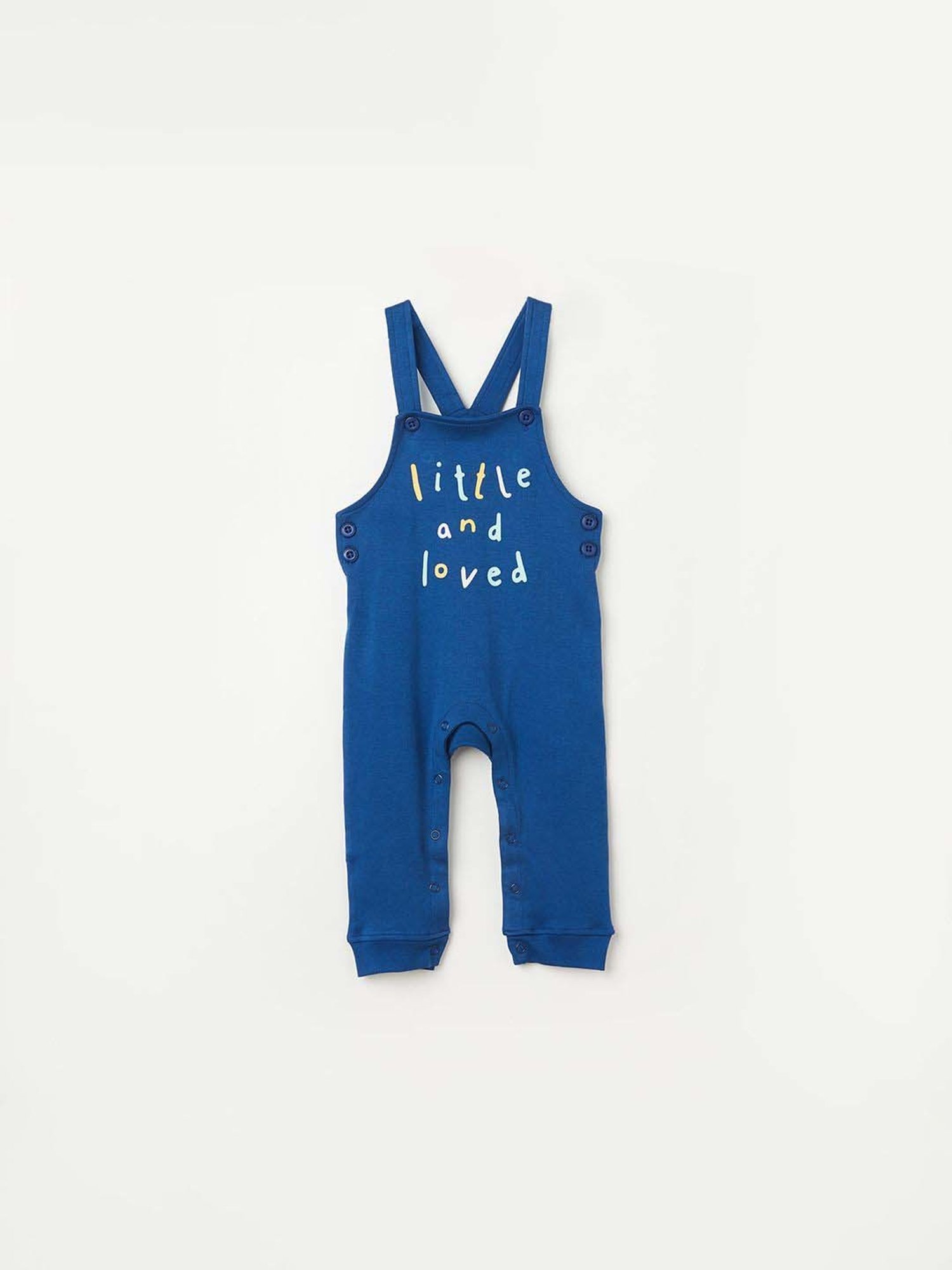 Juniors by Lifestyle Blue & White Cotton Printed Dungaree Set