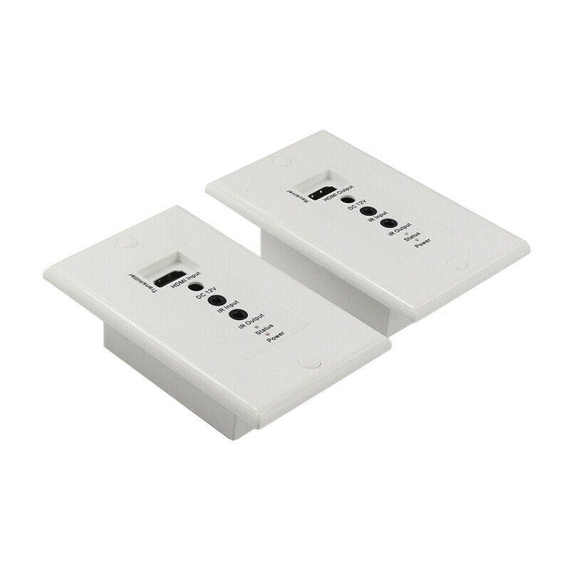 HDMI over RJ45 Cat5e Cat6 w/ IR Remote LAN Wall Plate Receiver 3D 1080P