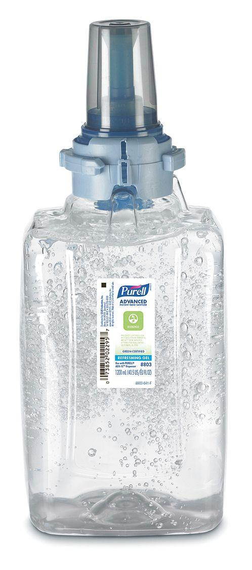 Purell 880303CT Advanced Green Certified Instant Hand Sanitizer Refill, 1200mL, FragranceFree, 3/Carton, 1 Carton