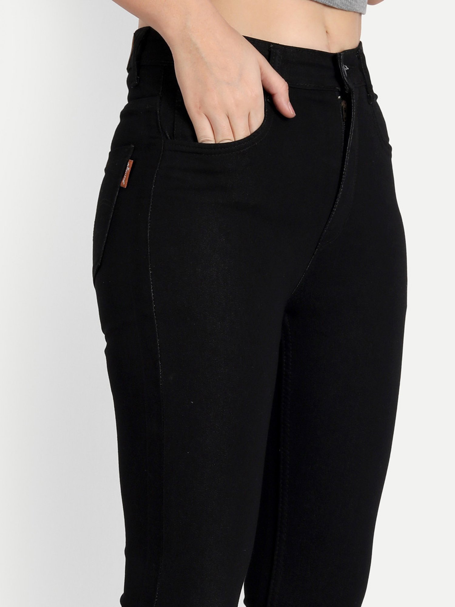Angelfab Black Cotton Skinny Fit High Rise Jeans