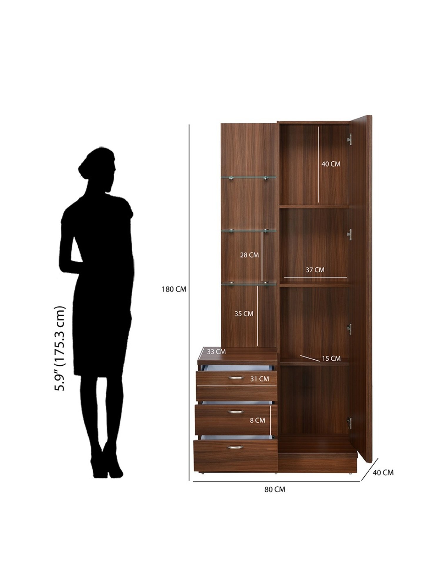 Godrej Interio Aero Valigny Oak Engineered Wood Standerd Dressing Table