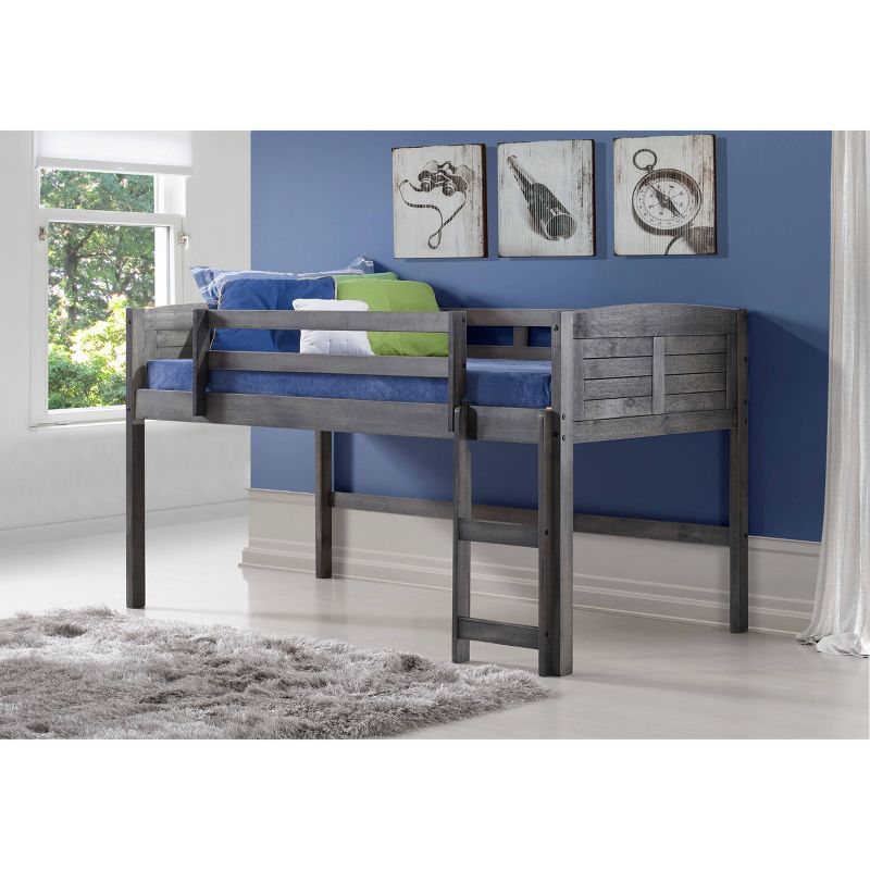 Louver Low Loft Bed Antique Gray - Donco Kids