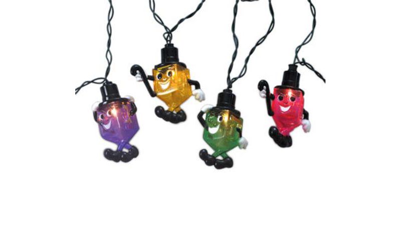 Rite Lite 10ct Dreidel Hanukkah String Lights Clear - 7.5' Green Wire